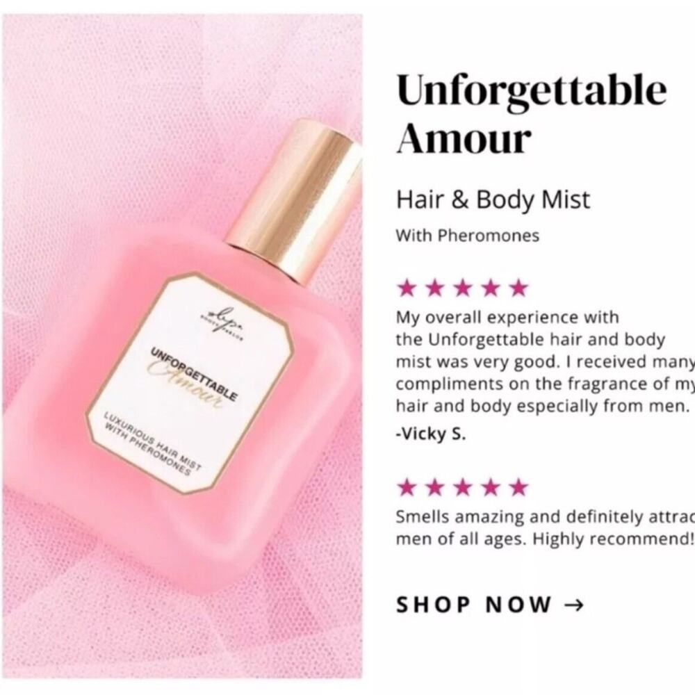VS Booty Parlor 1.6 Oz. Unforgettable Amour Pheromones Hair & Body Mist Y2K - Picture 4 of 4